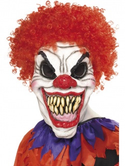 Maska strašidelný klaun- velké zuby