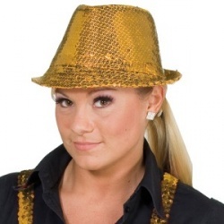 Flitrovaný klobouk - zlatý