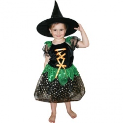 Dětský kostým Zelená čarodějnice