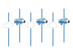 Brčka se vzorem letadel a obláčků - 6 ks