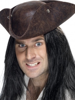 Pirátský klobouk starožitný - hnědý